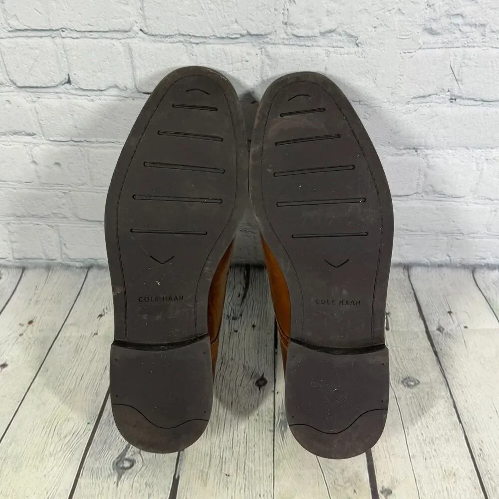 Cole Haan Dustin Cap OX II Oxford Men 11.5M Brown Leather Cap Toe Dress Shoes